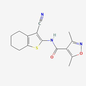 molecular formula C15H15N3O2S B4717400 N-(3-cyano-4,5,6,7-tetrahydro-1-benzothien-2-yl)-3,5-dimethyl-4-isoxazolecarboxamide 
