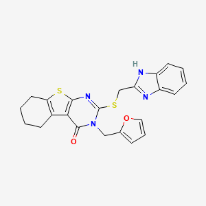 molecular formula C23H20N4O2S2 B4717408 2-[(1H-benzimidazol-2-ylmethyl)thio]-3-(2-furylmethyl)-5,6,7,8-tetrahydro[1]benzothieno[2,3-d]pyrimidin-4(3H)-one 