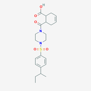 molecular formula C22H30N2O5S B4717420 6-({4-[(4-sec-butylphenyl)sulfonyl]-1-piperazinyl}carbonyl)-3-cyclohexene-1-carboxylic acid 