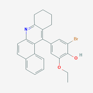 molecular formula C25H22BrNO2 B4717439 2-bromo-6-ethoxy-4-(8,9,10,11-tetrahydrobenzo[a]acridin-12-yl)phenol 