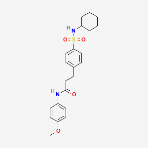 molecular formula C22H28N2O4S B4717454 3-{4-[(cyclohexylamino)sulfonyl]phenyl}-N-(4-methoxyphenyl)propanamide 