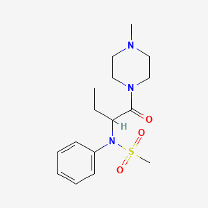 molecular formula C16H25N3O3S B4717475 N-{1-[(4-methyl-1-piperazinyl)carbonyl]propyl}-N-phenylmethanesulfonamide 
