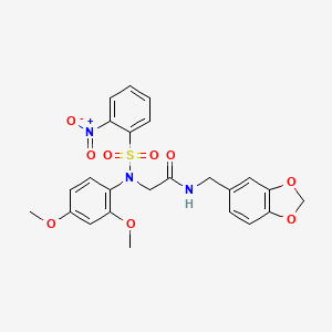 molecular formula C24H23N3O9S B4717483 N~1~-(1,3-benzodioxol-5-ylmethyl)-N~2~-(2,4-dimethoxyphenyl)-N~2~-[(2-nitrophenyl)sulfonyl]glycinamide 