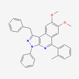 molecular formula C32H27N3O2 B4717495 1-benzyl-7,8-dimethoxy-5-(2-methylphenyl)-3-phenyl-3H-pyrazolo[3,4-c]isoquinoline 
