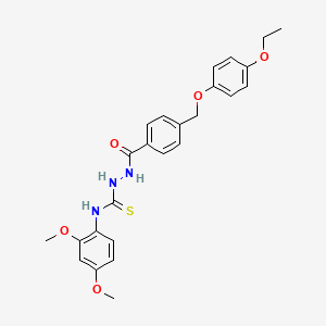 molecular formula C25H27N3O5S B4717506 N-(2,4-dimethoxyphenyl)-2-{4-[(4-ethoxyphenoxy)methyl]benzoyl}hydrazinecarbothioamide 
