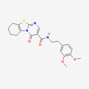 molecular formula C21H23N3O4S B4717509 N-[2-(3,4-dimethoxyphenyl)ethyl]-4-oxo-6,7,8,9-tetrahydro-4H-pyrimido[2,1-b][1,3]benzothiazole-3-carboxamide 