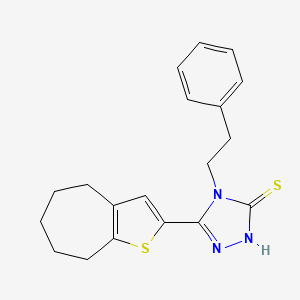 4-(2-phenylethyl)-5-(5,6,7,8-tetrahydro-4H-cyclohepta[b]thien-2-yl)-4H-1,2,4-triazole-3-thiol