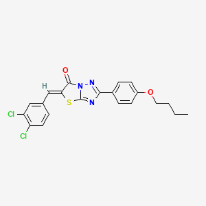 molecular formula C21H17Cl2N3O2S B4717517 2-(4-butoxyphenyl)-5-(3,4-dichlorobenzylidene)[1,3]thiazolo[3,2-b][1,2,4]triazol-6(5H)-one 
