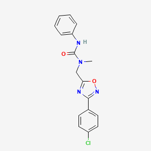 molecular formula C17H15ClN4O2 B4717523 N-{[3-(4-chlorophenyl)-1,2,4-oxadiazol-5-yl]methyl}-N-methyl-N'-phenylurea 
