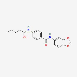molecular formula C19H20N2O4 B4717525 N-1,3-benzodioxol-5-yl-4-(pentanoylamino)benzamide 