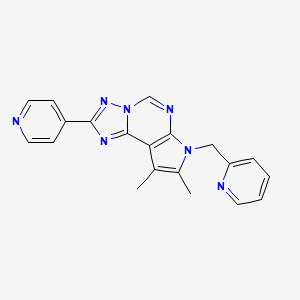 molecular formula C20H17N7 B4717543 8,9-dimethyl-2-(4-pyridinyl)-7-(2-pyridinylmethyl)-7H-pyrrolo[3,2-e][1,2,4]triazolo[1,5-c]pyrimidine 