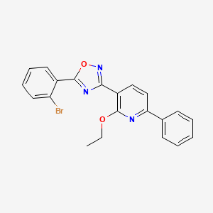 molecular formula C21H16BrN3O2 B4717544 3-[5-(2-bromophenyl)-1,2,4-oxadiazol-3-yl]-2-ethoxy-6-phenylpyridine 