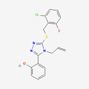 molecular formula C18H15ClFN3OS B4717559 2-{4-allyl-5-[(2-chloro-6-fluorobenzyl)thio]-4H-1,2,4-triazol-3-yl}phenol 