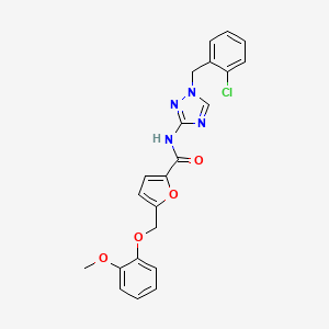 molecular formula C22H19ClN4O4 B4717583 N-[1-(2-chlorobenzyl)-1H-1,2,4-triazol-3-yl]-5-[(2-methoxyphenoxy)methyl]-2-furamide 