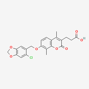 3-{7-[(6-chloro-1,3-benzodioxol-5-yl)methoxy]-4,8-dimethyl-2-oxo-2H-chromen-3-yl}propanoic acid