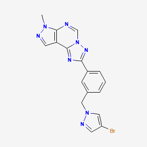 molecular formula C17H13BrN8 B4717638 2-{3-[(4-bromo-1H-pyrazol-1-yl)methyl]phenyl}-7-methyl-7H-pyrazolo[4,3-e][1,2,4]triazolo[1,5-c]pyrimidine 