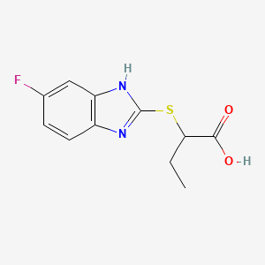 molecular formula C11H11FN2O2S B4717643 2-[(6-fluoro-1H-benzimidazol-2-yl)thio]butanoic acid 
