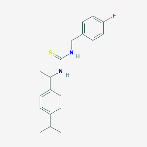 molecular formula C19H23FN2S B4717647 N-(4-fluorobenzyl)-N'-[1-(4-isopropylphenyl)ethyl]thiourea 