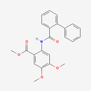 molecular formula C23H21NO5 B4717678 methyl 2-[(2-biphenylylcarbonyl)amino]-4,5-dimethoxybenzoate 