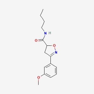 molecular formula C15H20N2O3 B4717705 N-butyl-3-(3-methoxyphenyl)-4,5-dihydro-5-isoxazolecarboxamide 