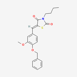 molecular formula C22H23NO4S B4717722 5-[4-(benzyloxy)-3-methoxybenzylidene]-3-butyl-1,3-thiazolidine-2,4-dione 