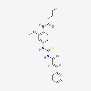 molecular formula C22H25N3O3S B4717738 N-({[3-methoxy-4-(pentanoylamino)phenyl]amino}carbonothioyl)-3-phenylacrylamide 
