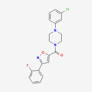 molecular formula C20H17ClFN3O2 B4717749 1-(3-chlorophenyl)-4-{[3-(2-fluorophenyl)-5-isoxazolyl]carbonyl}piperazine 