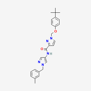 molecular formula C26H29N5O2 B4717765 1-[(4-tert-butylphenoxy)methyl]-N-[1-(3-methylbenzyl)-1H-pyrazol-4-yl]-1H-pyrazole-3-carboxamide 