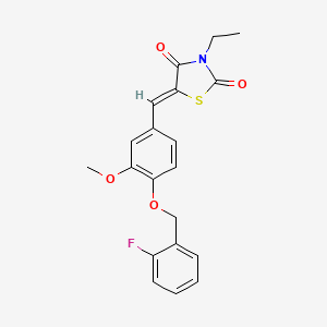 3-ethyl-5-{4-[(2-fluorobenzyl)oxy]-3-methoxybenzylidene}-1,3-thiazolidine-2,4-dione