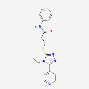 3-{[4-ethyl-5-(4-pyridinyl)-4H-1,2,4-triazol-3-yl]thio}-N-phenylpropanamide