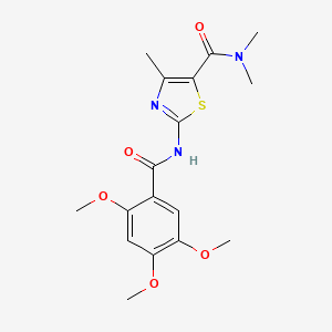 molecular formula C17H21N3O5S B4717785 N,N,4-trimethyl-2-[(2,4,5-trimethoxybenzoyl)amino]-1,3-thiazole-5-carboxamide 