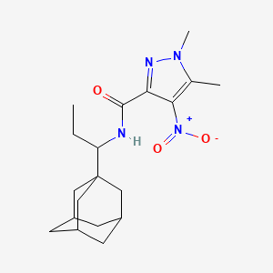 molecular formula C19H28N4O3 B4717797 N-[1-(1-adamantyl)propyl]-1,5-dimethyl-4-nitro-1H-pyrazole-3-carboxamide 