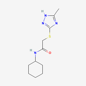 molecular formula C11H18N4OS B4717801 N-cyclohexyl-2-[(5-methyl-4H-1,2,4-triazol-3-yl)thio]acetamide 