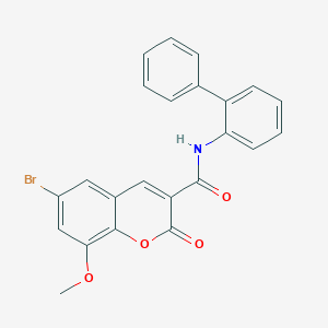 molecular formula C23H16BrNO4 B4717814 N-2-biphenylyl-6-bromo-8-methoxy-2-oxo-2H-chromene-3-carboxamide 