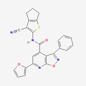 molecular formula C25H16N4O3S B4717829 N-(3-cyano-5,6-dihydro-4H-cyclopenta[b]thien-2-yl)-6-(2-furyl)-3-phenylisoxazolo[5,4-b]pyridine-4-carboxamide 