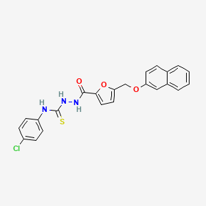molecular formula C23H18ClN3O3S B4717841 N-(4-chlorophenyl)-2-{5-[(2-naphthyloxy)methyl]-2-furoyl}hydrazinecarbothioamide 