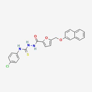 N-(4-chlorophenyl)-2-{5-[(2-naphthyloxy)methyl]-2-furoyl}hydrazinecarbothioamide