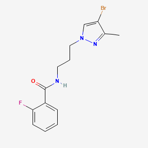 molecular formula C14H15BrFN3O B4717846 N-[3-(4-bromo-3-methyl-1H-pyrazol-1-yl)propyl]-2-fluorobenzamide 