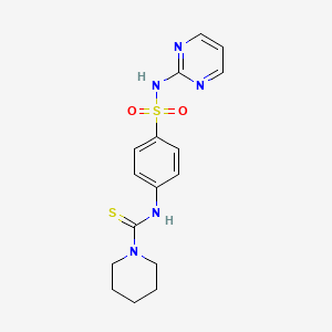 molecular formula C16H19N5O2S2 B4717865 N-{4-[(2-pyrimidinylamino)sulfonyl]phenyl}-1-piperidinecarbothioamide 