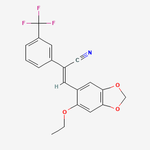 molecular formula C19H14F3NO3 B4717875 3-(6-ethoxy-1,3-benzodioxol-5-yl)-2-[3-(trifluoromethyl)phenyl]acrylonitrile 
