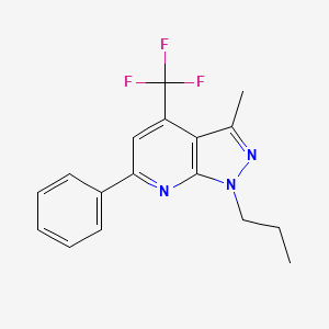 molecular formula C17H16F3N3 B4717883 3-methyl-6-phenyl-1-propyl-4-(trifluoromethyl)-1H-pyrazolo[3,4-b]pyridine 
