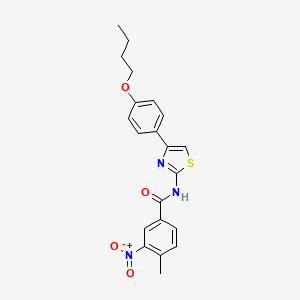 molecular formula C21H21N3O4S B4717889 N-[4-(4-butoxyphenyl)-1,3-thiazol-2-yl]-4-methyl-3-nitrobenzamide 