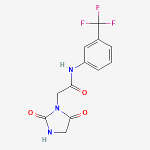 molecular formula C12H10F3N3O3 B4717918 2-(2,5-dioxo-1-imidazolidinyl)-N-[3-(trifluoromethyl)phenyl]acetamide 
