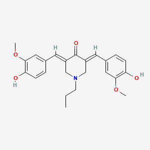 molecular formula C24H27NO5 B4717933 3,5-bis(4-hydroxy-3-methoxybenzylidene)-1-propyl-4-piperidinone 