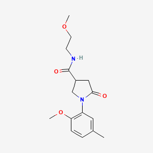 molecular formula C16H22N2O4 B4717942 N-(2-methoxyethyl)-1-(2-methoxy-5-methylphenyl)-5-oxo-3-pyrrolidinecarboxamide 