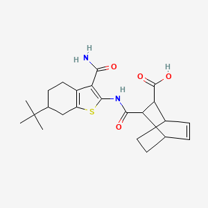 molecular formula C23H30N2O4S B4717954 3-({[3-(aminocarbonyl)-6-tert-butyl-4,5,6,7-tetrahydro-1-benzothien-2-yl]amino}carbonyl)bicyclo[2.2.2]oct-5-ene-2-carboxylic acid 