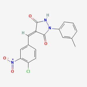 molecular formula C17H12ClN3O4 B4717964 4-(4-chloro-3-nitrobenzylidene)-1-(3-methylphenyl)-3,5-pyrazolidinedione 