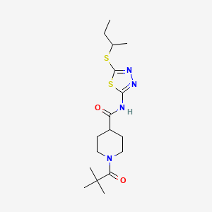 molecular formula C17H28N4O2S2 B4717988 N-[5-(sec-butylthio)-1,3,4-thiadiazol-2-yl]-1-(2,2-dimethylpropanoyl)-4-piperidinecarboxamide 