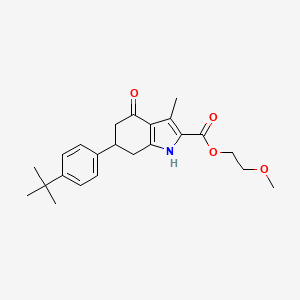 molecular formula C23H29NO4 B4717992 2-methoxyethyl 6-(4-tert-butylphenyl)-3-methyl-4-oxo-4,5,6,7-tetrahydro-1H-indole-2-carboxylate 