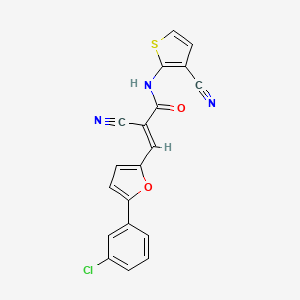 molecular formula C19H10ClN3O2S B4718007 3-[5-(3-chlorophenyl)-2-furyl]-2-cyano-N-(3-cyano-2-thienyl)acrylamide 